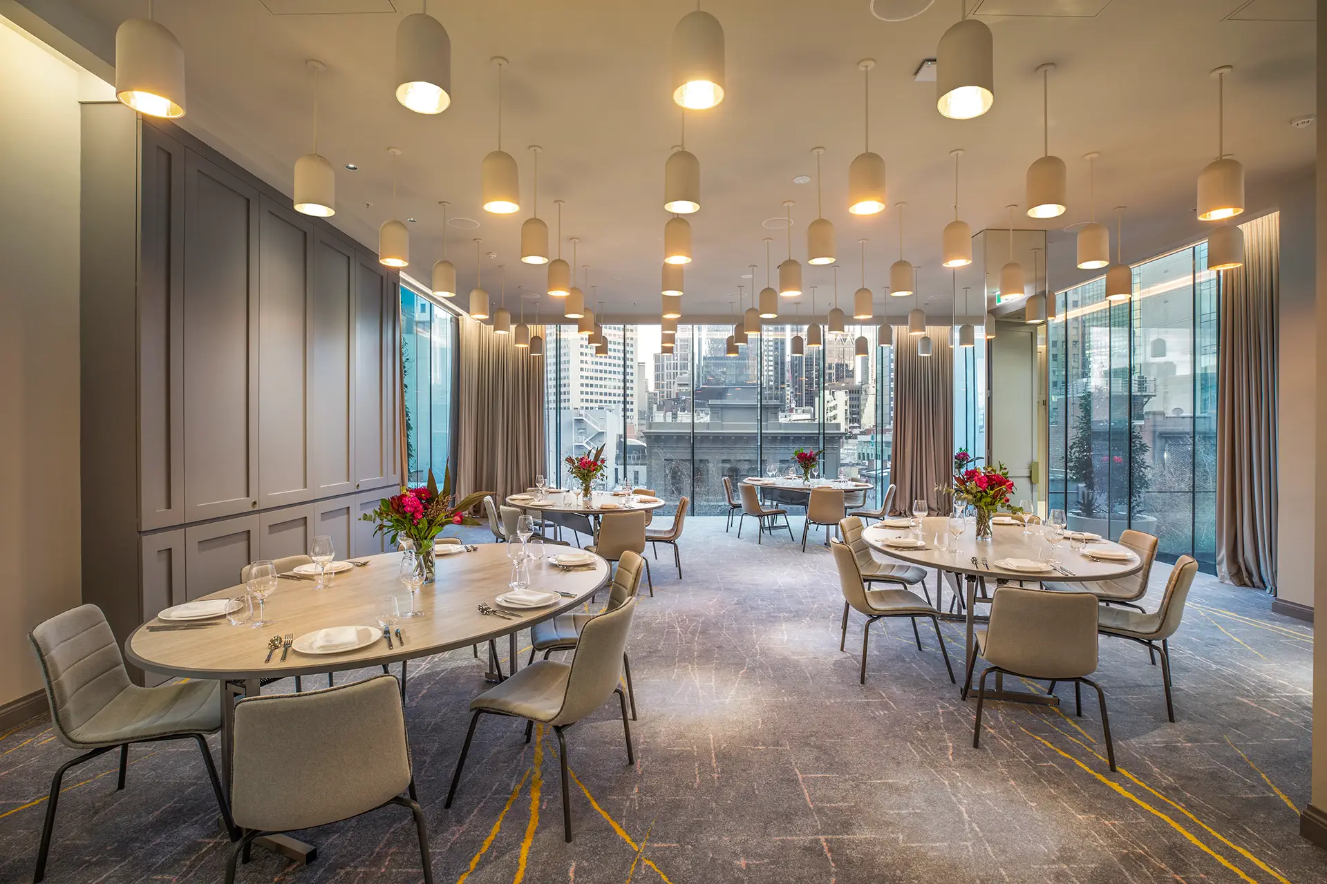 Function room at voco Melbourne Central set for a private event in Melbourne CBD